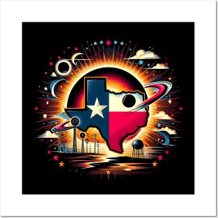 Texas Solar Eclipse 2024 Starry Night, Solar Eclipse 2024 Posters and Art